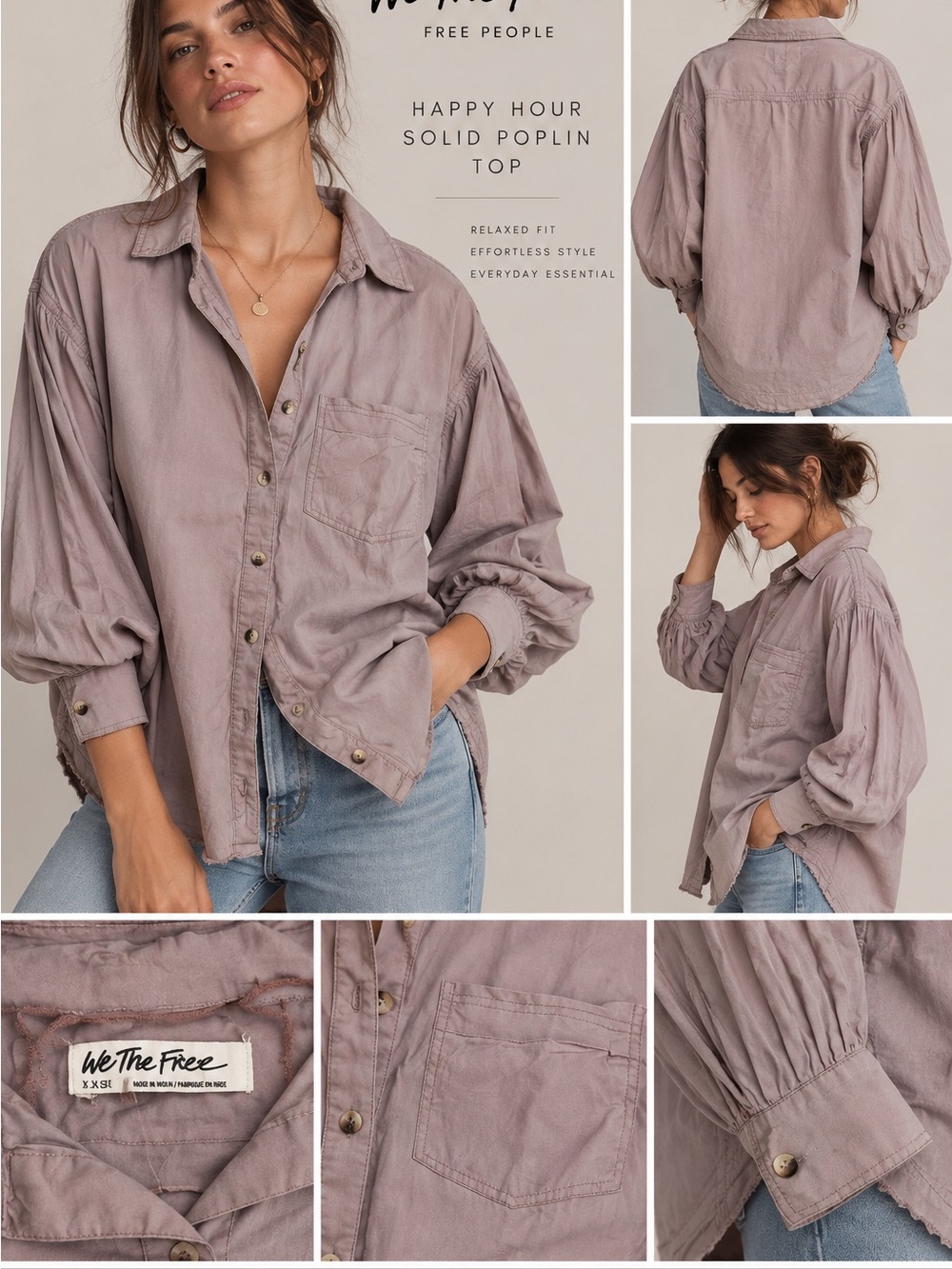 Free People We The Free Happy Hour Top XS Dusty Mauve NWT
